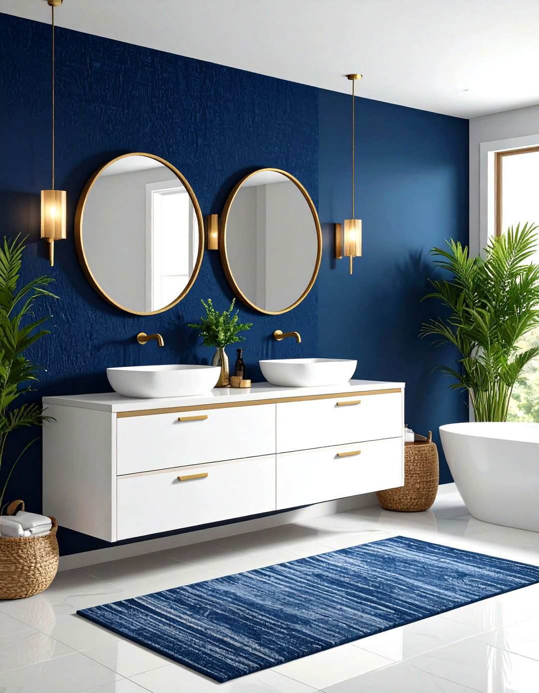 Navy Grasscloth Wallpaper Powder Room - 24 navy blue powder room ideas