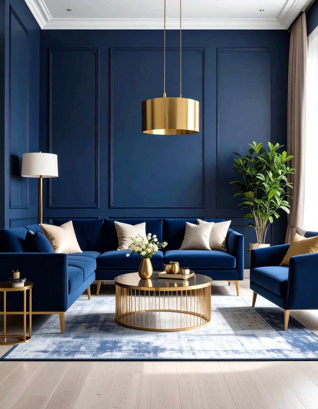 Navy Maximalist Richness - 24 Navy Blue Living Room Ideas
