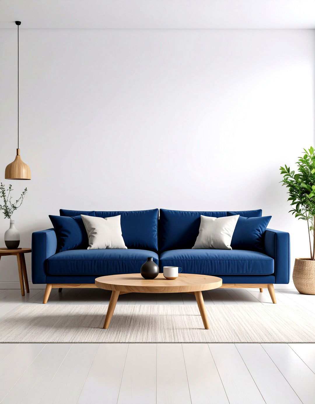 Navy Minimalist Approach - 24 Navy Blue Living Room Ideas