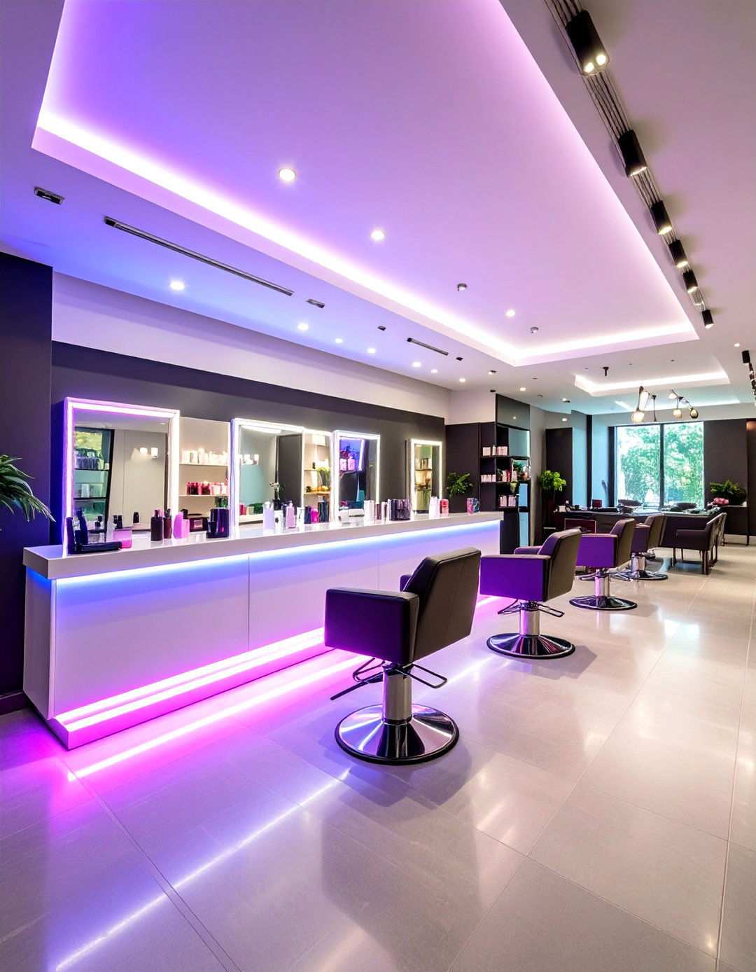 Neon Accent Energy Boosters - 24 Salon Interior Design Ideas