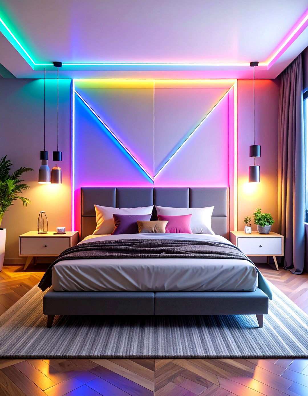 Neon Accent Wall Design - 24 Neon Bedroom Ideas