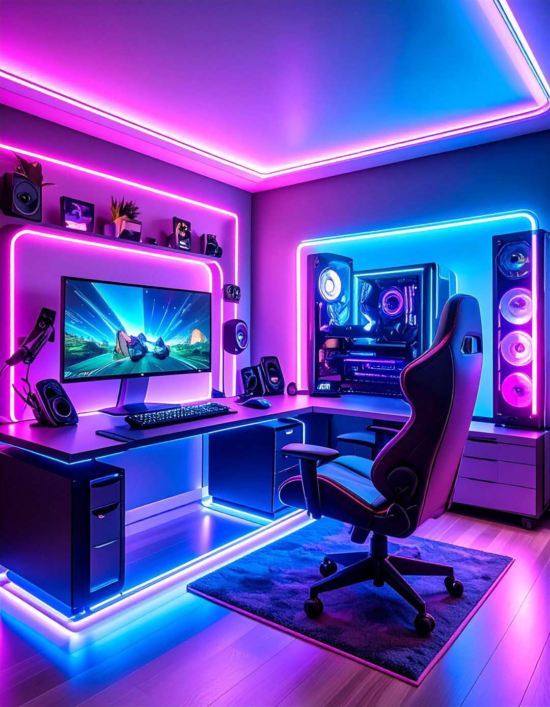 Neon Gaming Sanctuary - 24 Video Game Room Ideas