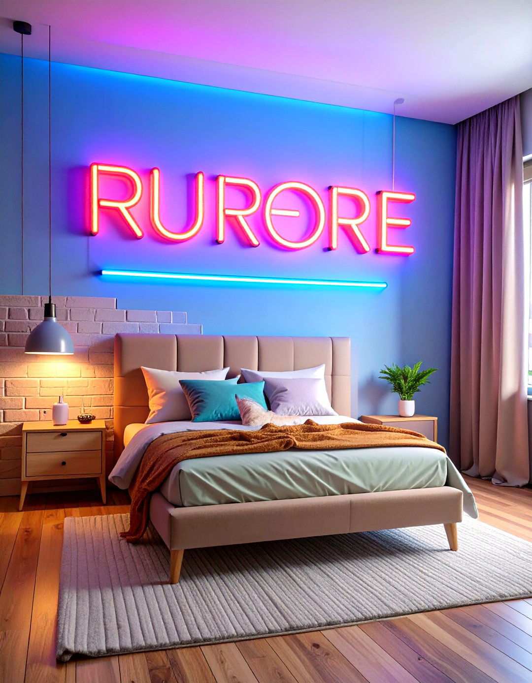 Neon Name Personalization - 24 Neon Bedroom Ideas