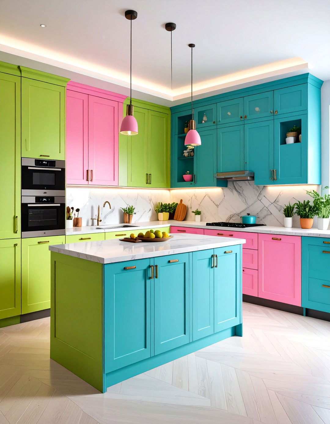 Neon Pop Kitchen with Electric Color Combinations - 24 Maximalist Kitchen Decor Ideas