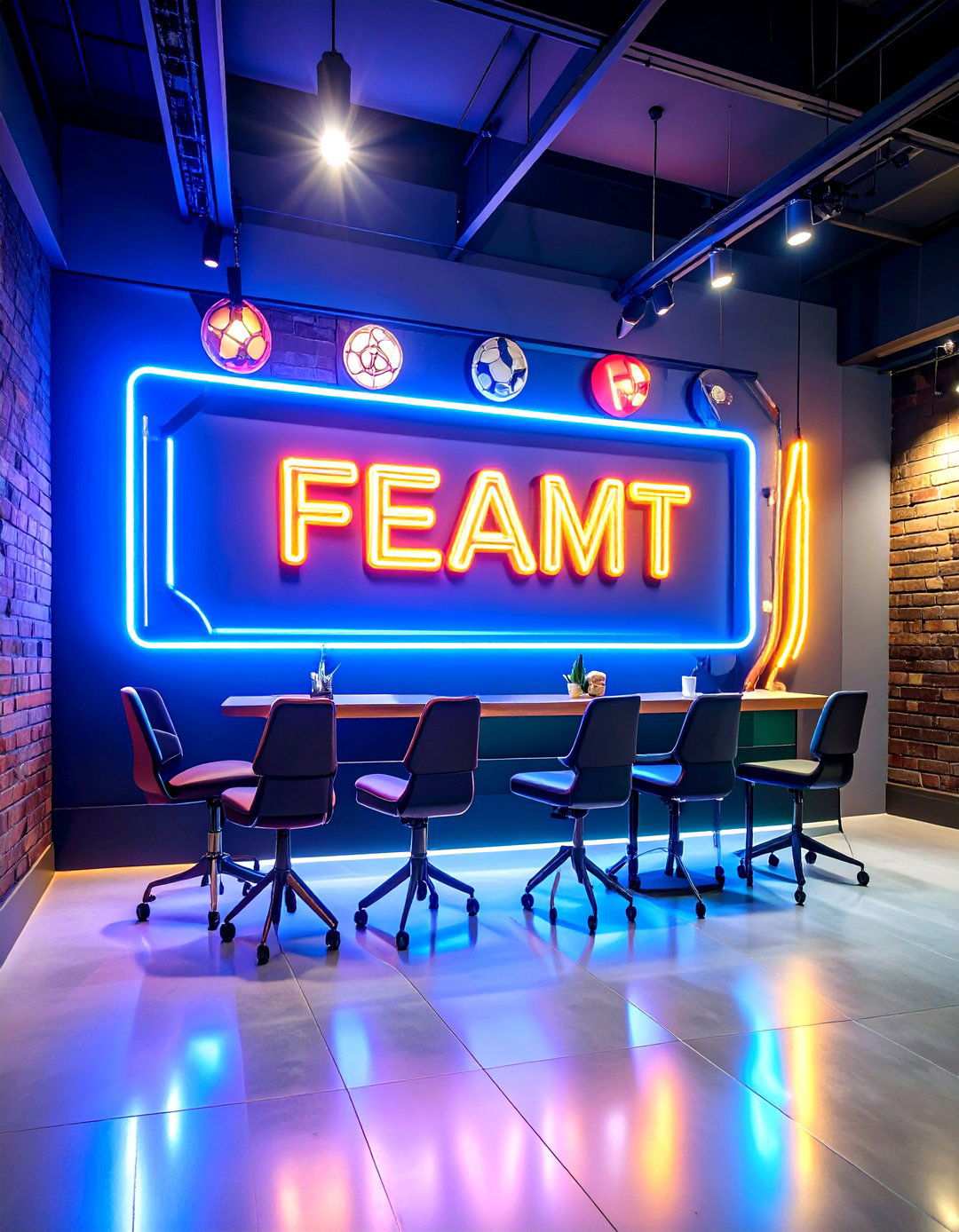 Neon Sports Team Sign with Team Colors - 24 Man Cave Sign Ideas
