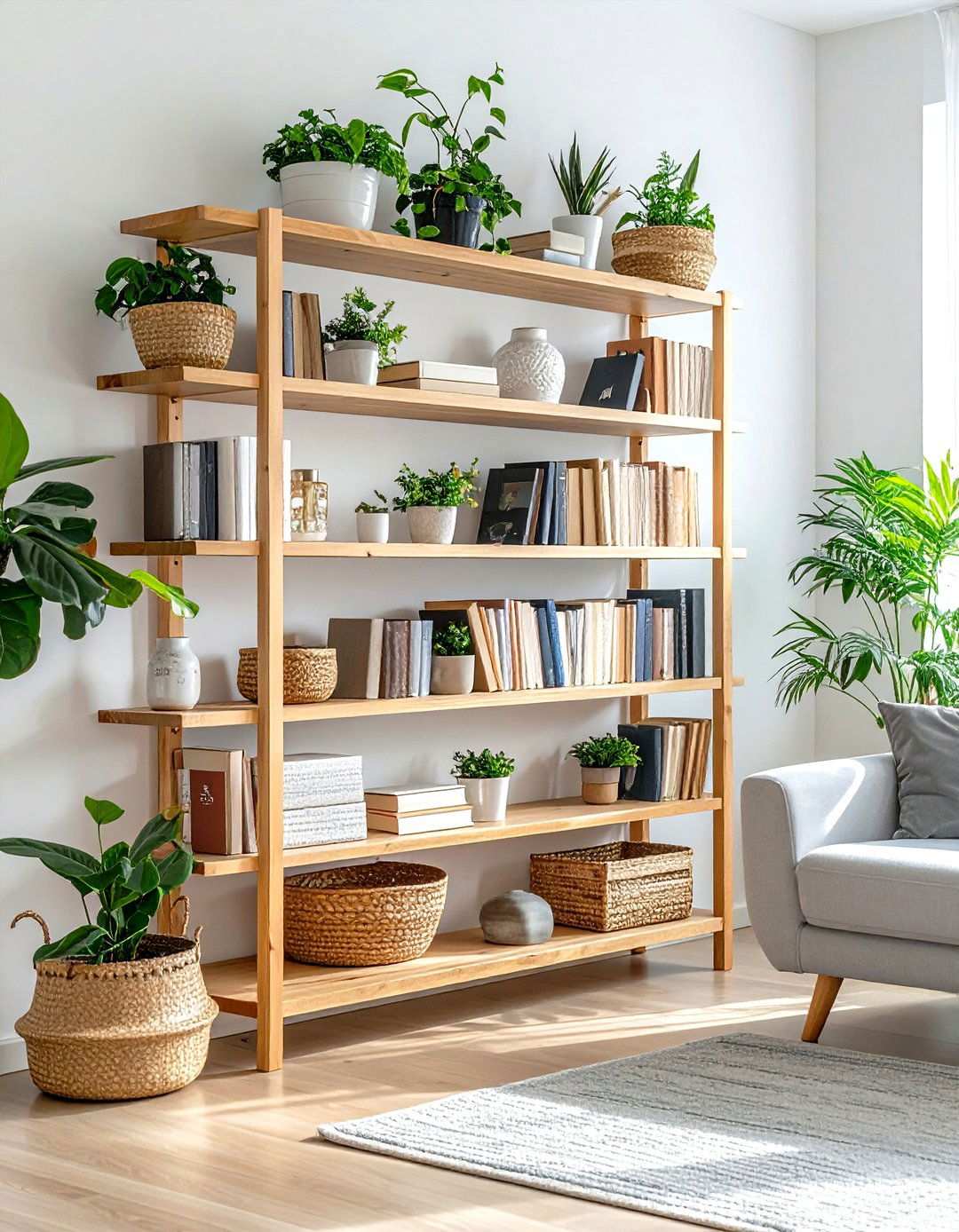 Neutral Floating Shelf Display Living Room - 24 Neutral Boho Living Room Ideas
