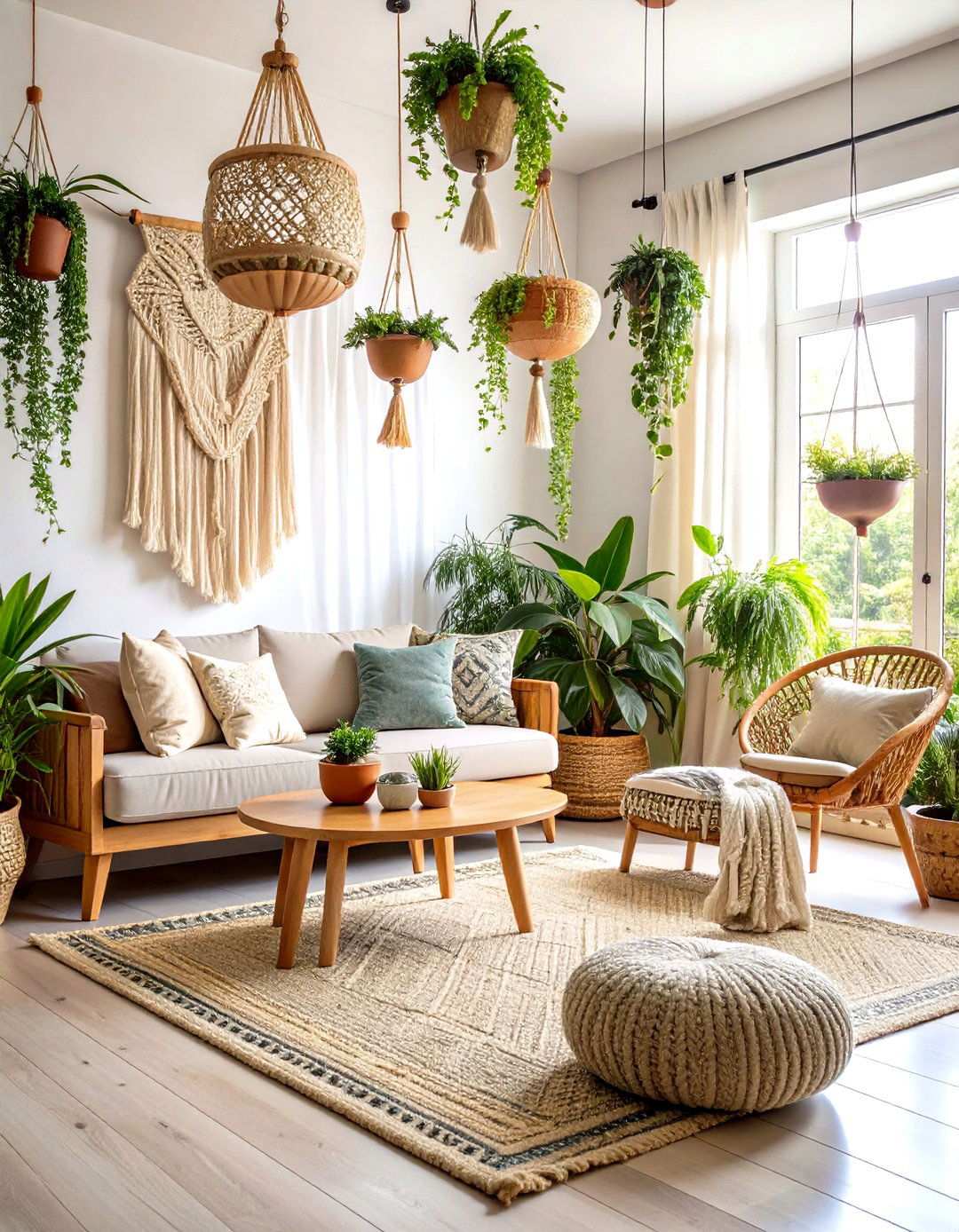 Neutral Plant Sanctuary Living Room - 24 Neutral Boho Living Room Ideas
