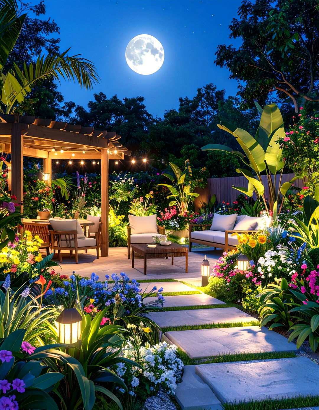 Night Blooming Tropical Garden - 24 Tropical Landscape Ideas