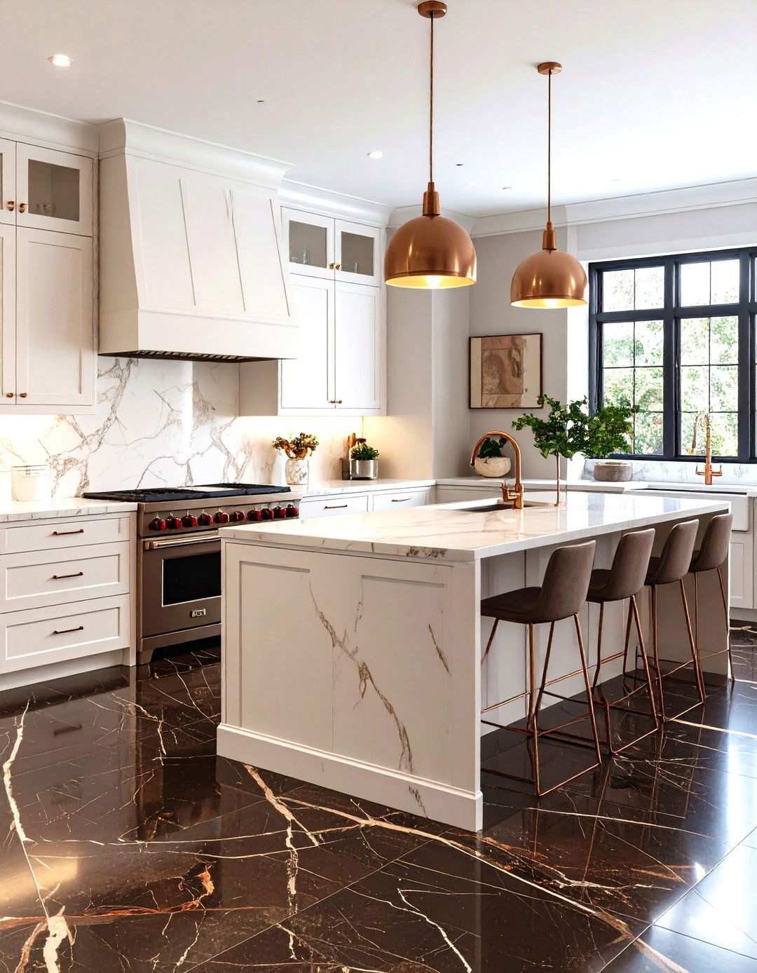 Noce Travertine Rich Earth Tone Kitchens - 24 Travertine Floor Kitchen Ideas
