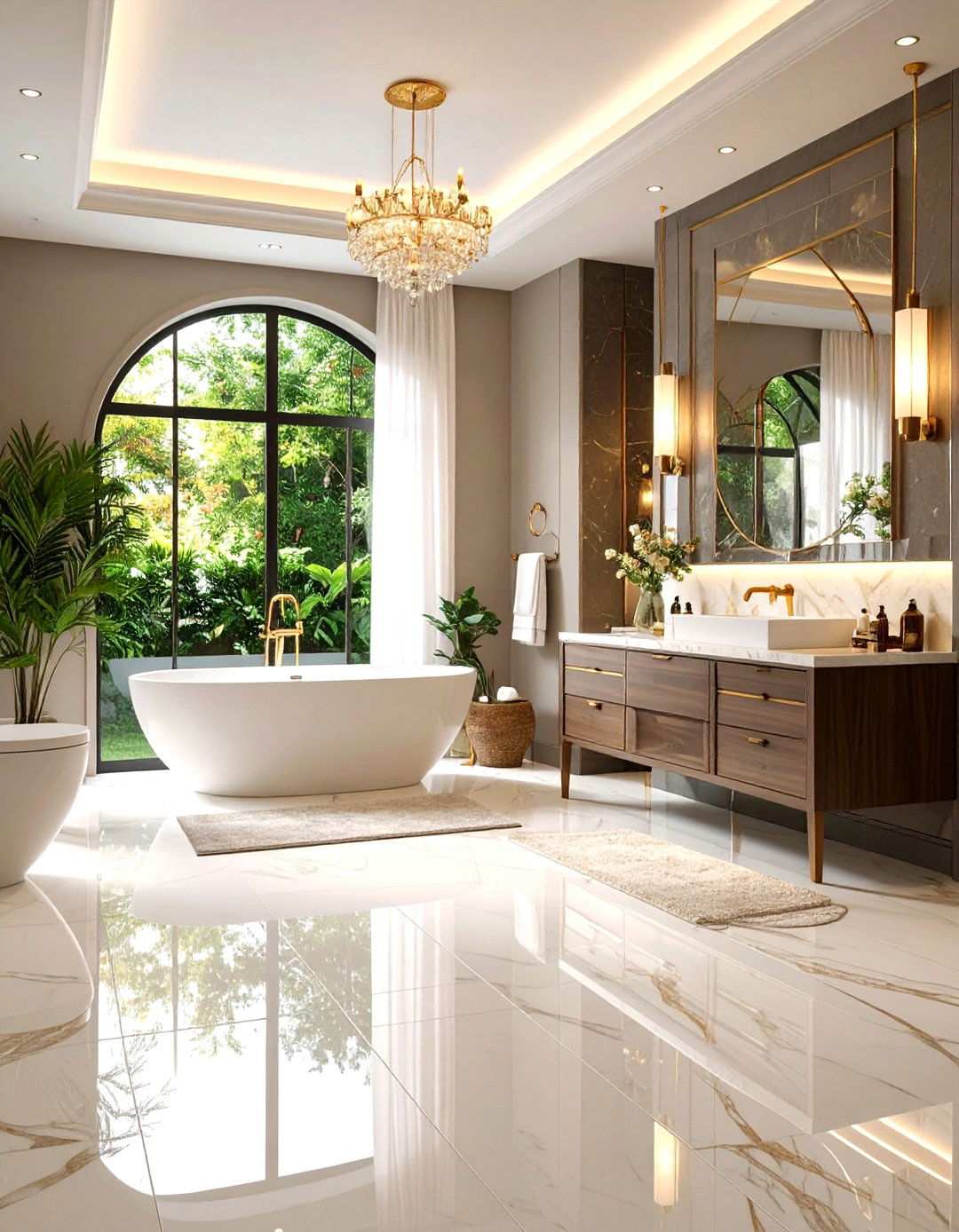 Non Slip Flooring with Style and Safety Integration - 24 Handicap Bathroom Ideas
