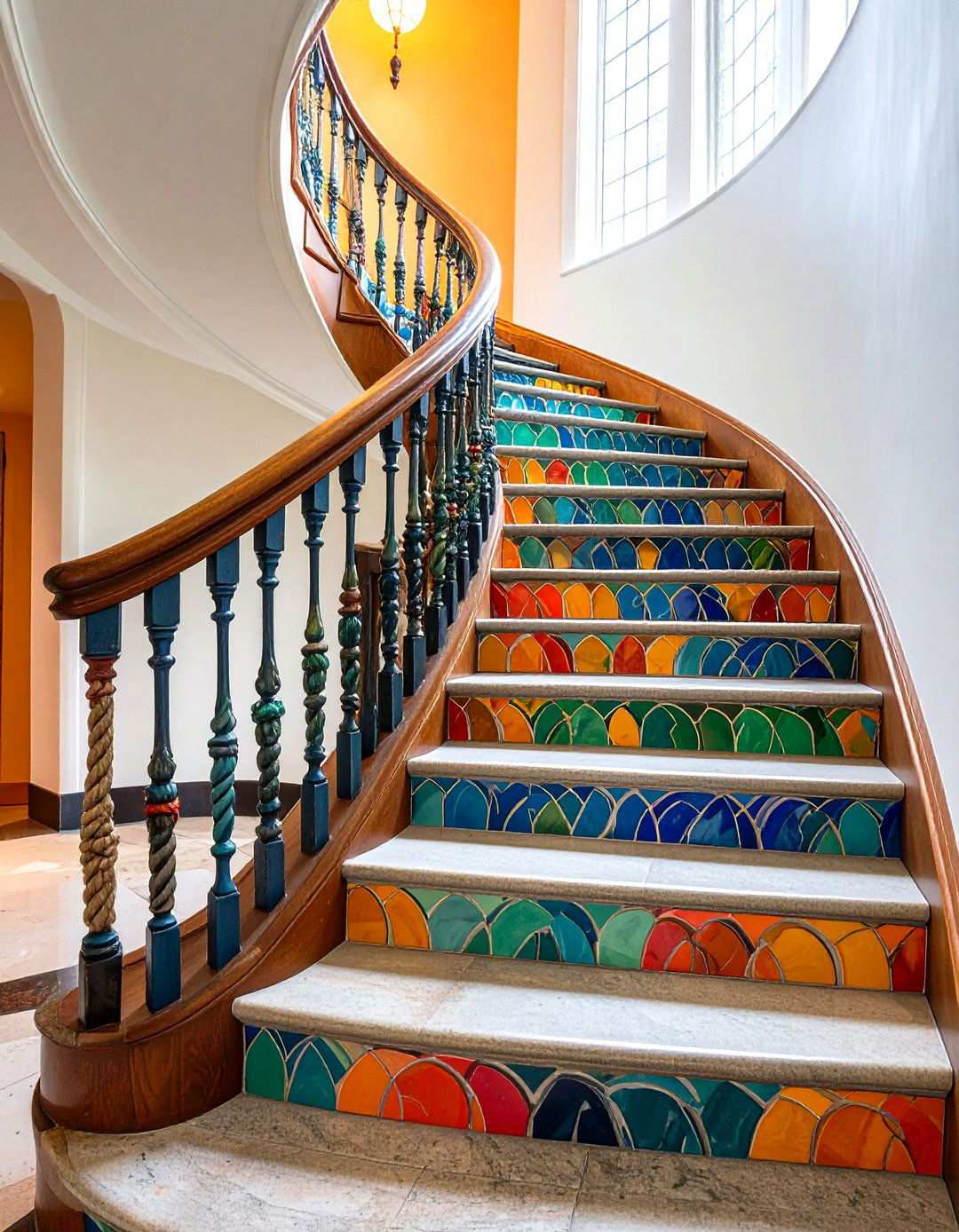 Ocean Wave Inspired Staircase - 24 Nautical Decor Ideas