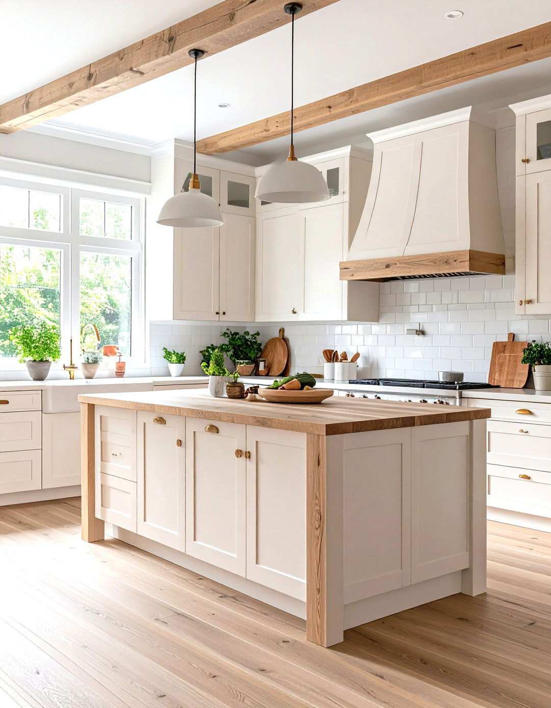 Off White Cabinets with Open Shelving Display - 24 Off-white Kitchen Cabinets