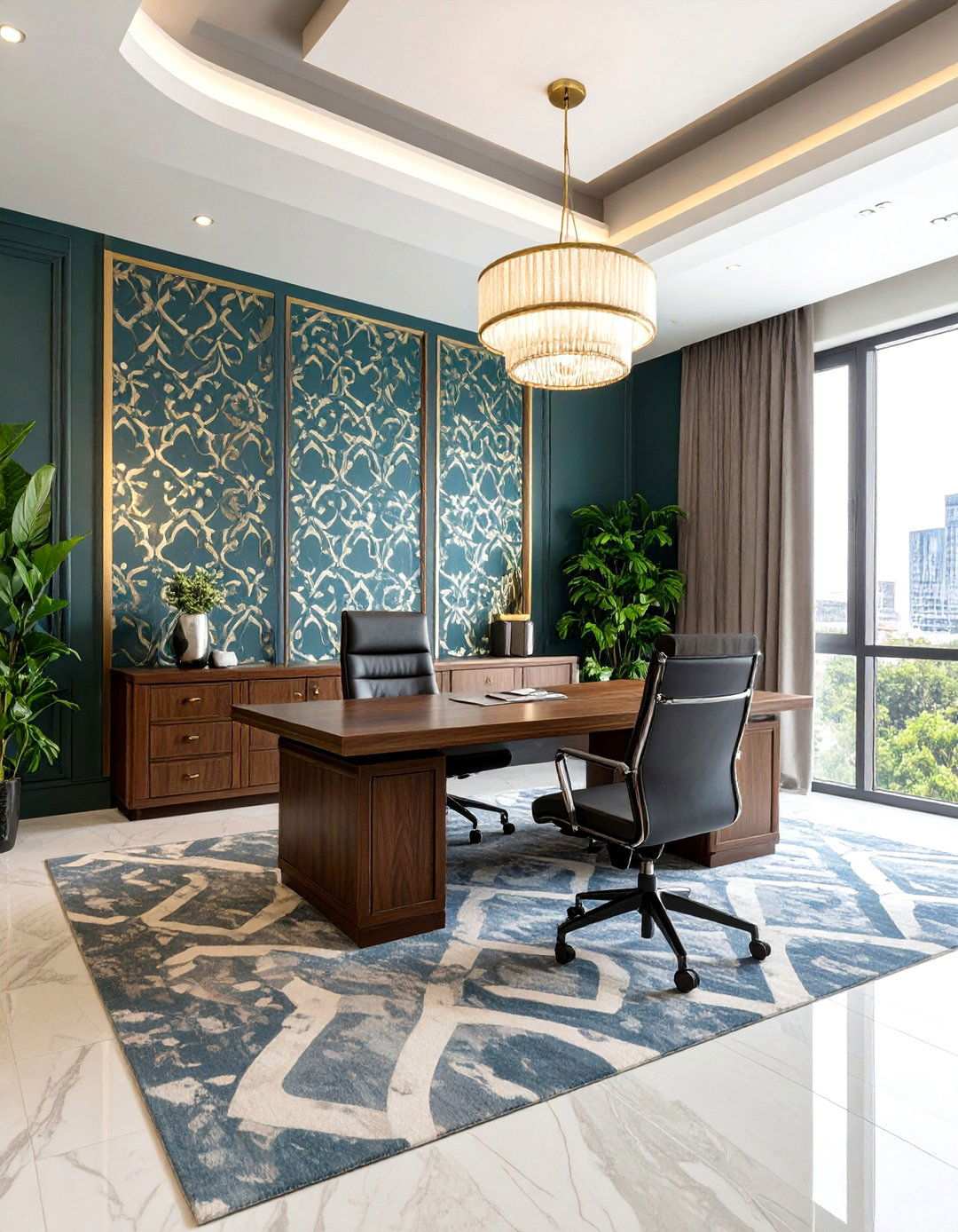 Office Wallpaper Accent Features - 24 Office Wallpaper Ideas