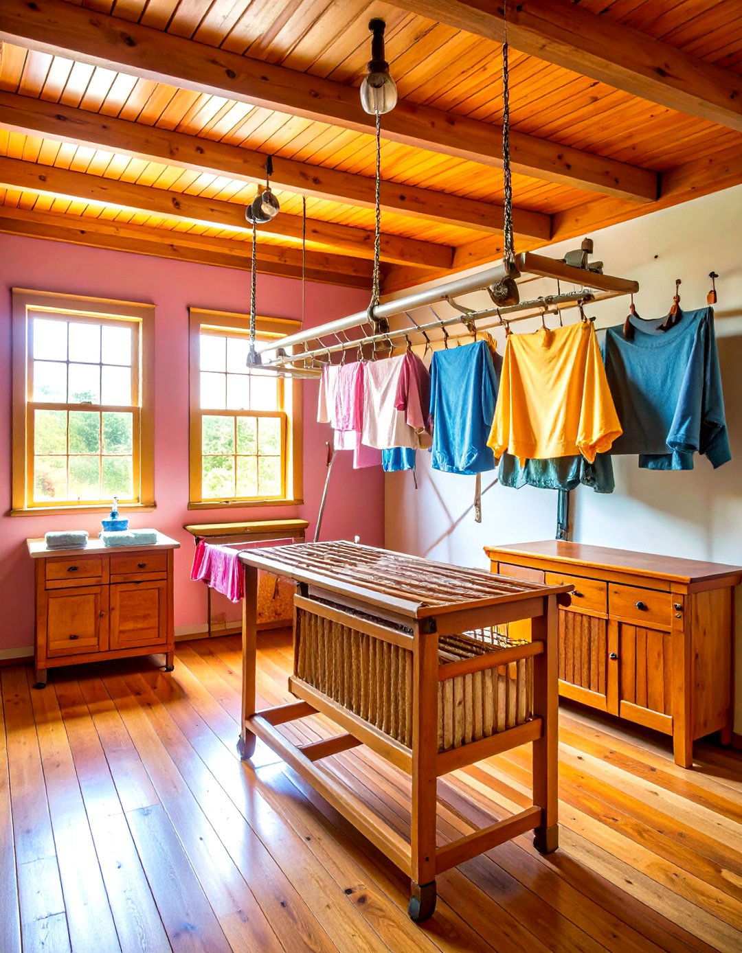 Old Fashioned Drying Rack Display - 24 Vintage Laundry Room Decor Ideas