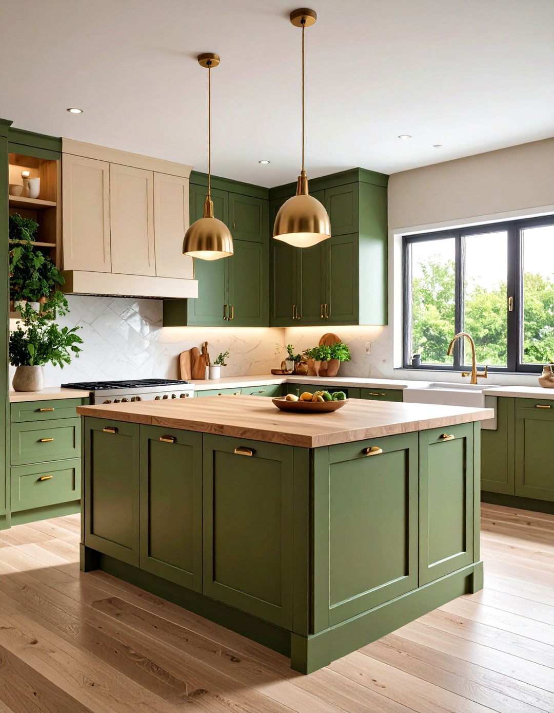 Olive Green Kitchen Islands - 24 Kitchen Island Color Ideas