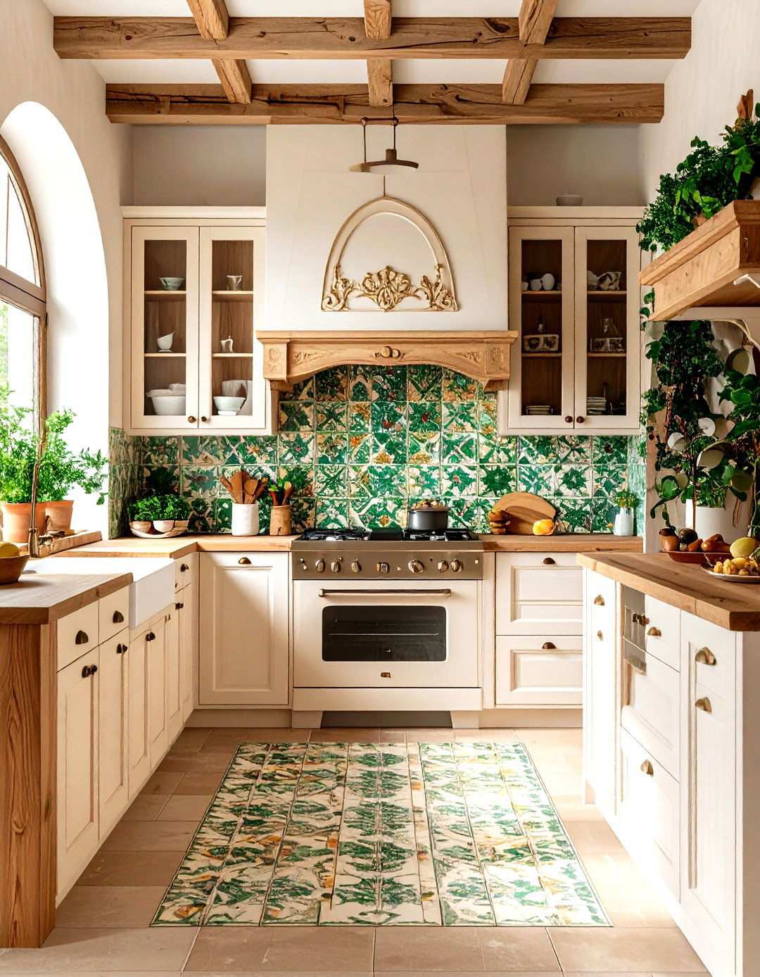 Olive Green Zellige Tile Kitchen Backsplash - 24 Kitchen With Green Backsplash Ideas