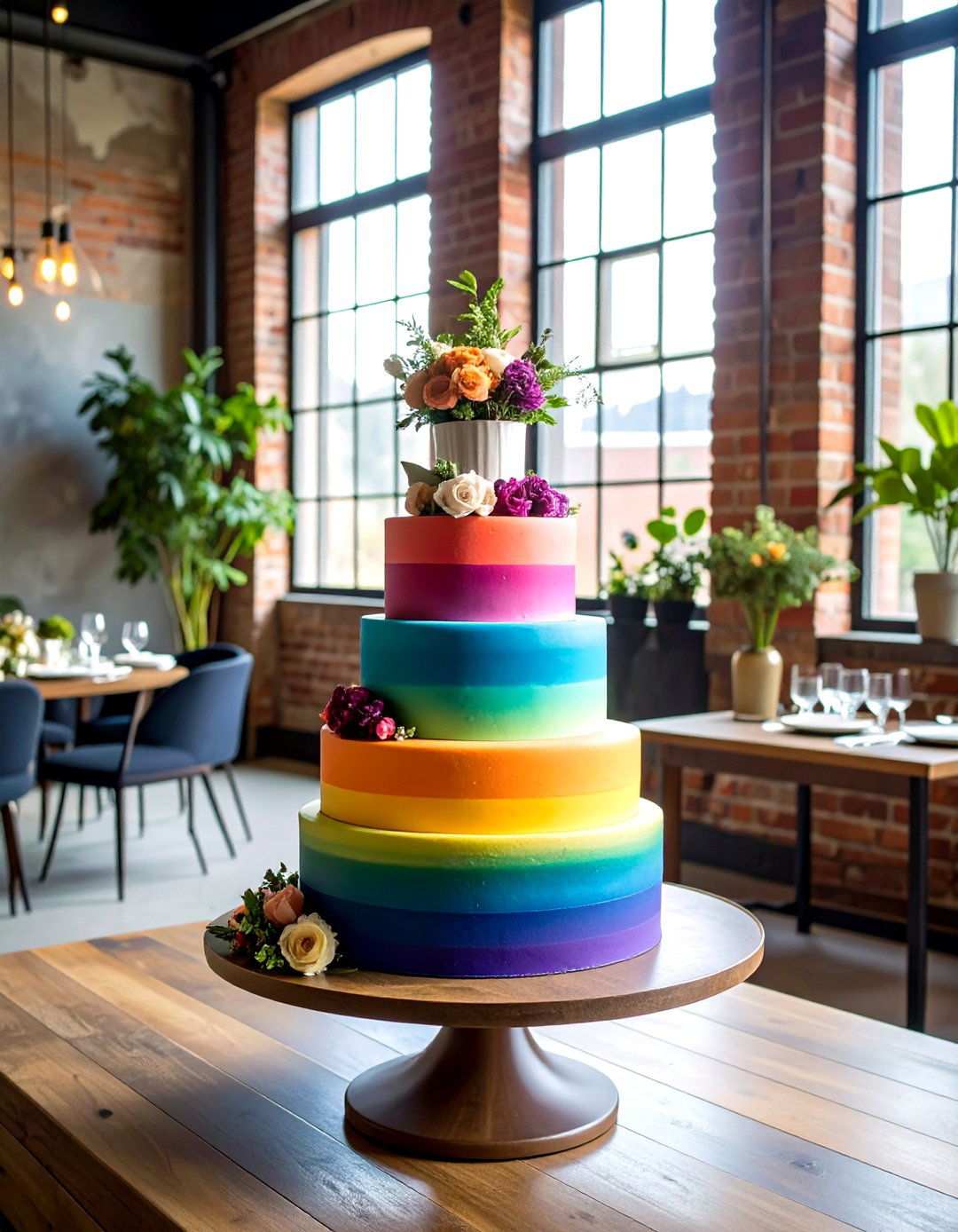 Ombre Color Gradient Cake - 24 Small Wedding Cake Ideas