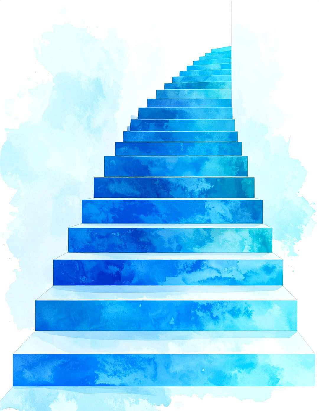 Ombre Color Gradient Effect - 24 Stair Riser Ideas