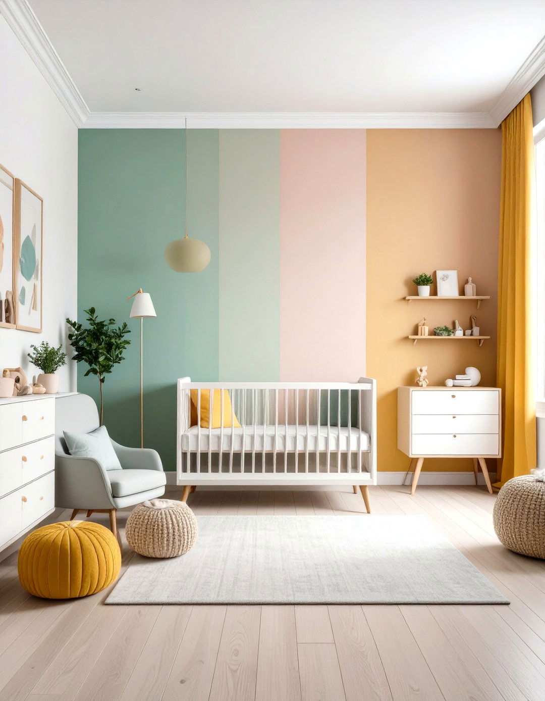 Ombre Color Transition - 24 Nursery Accent Wall Ideas