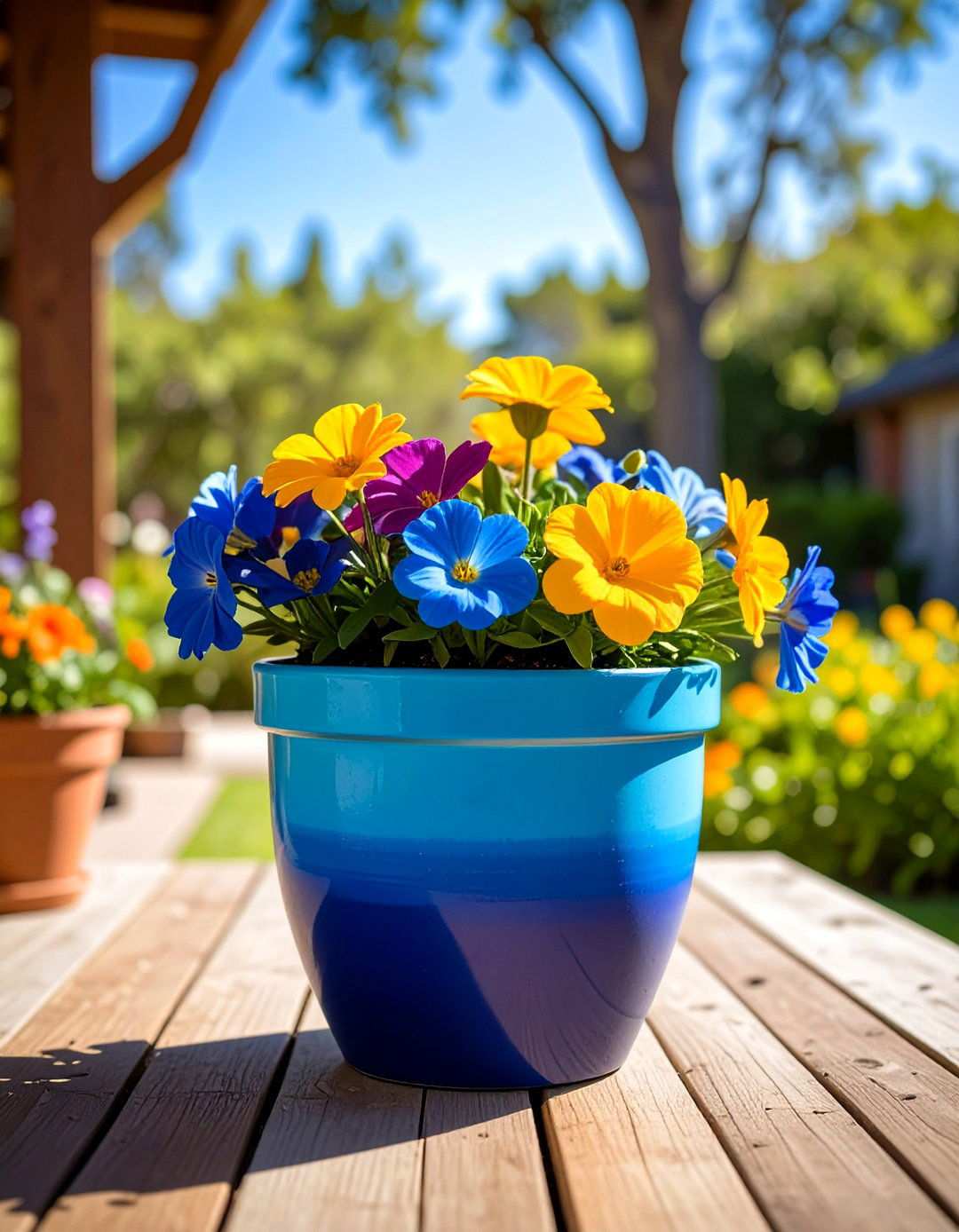 Ombre Gradient Garden Planters - 24 Painted Pot Ideas