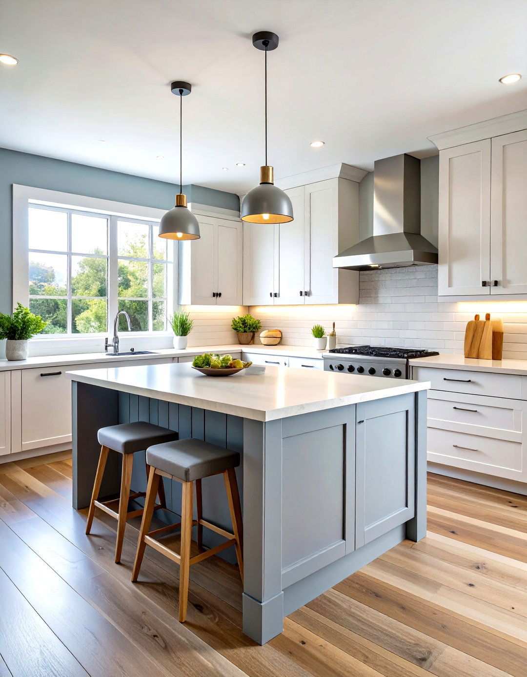 Ombre Gradient Shiplap Color Transition - 24 Shiplap Kitchen Island Ideas