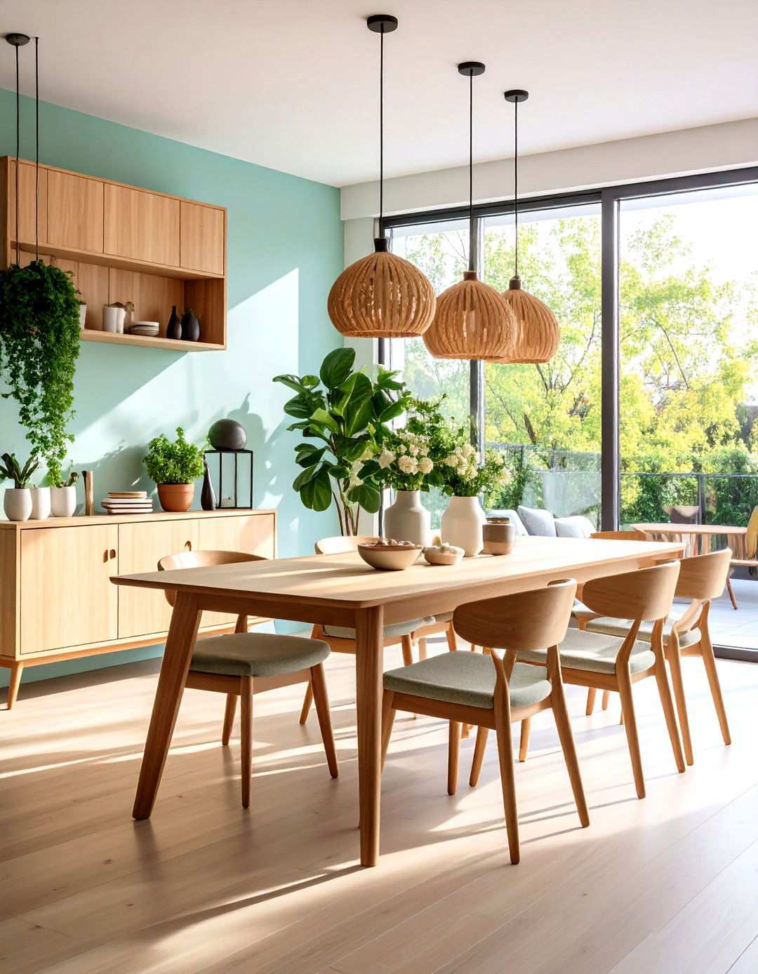 Open Concept Dining Room with Built In Buffet Storage - 24 Prairie-style Interior Design Ideas