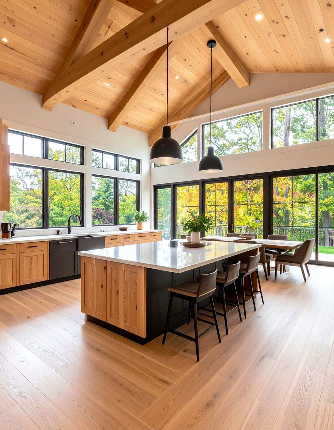 Open Concept Vaulted Kitchen Design - 24 Vaulted Ceiling Kitchen Ideas