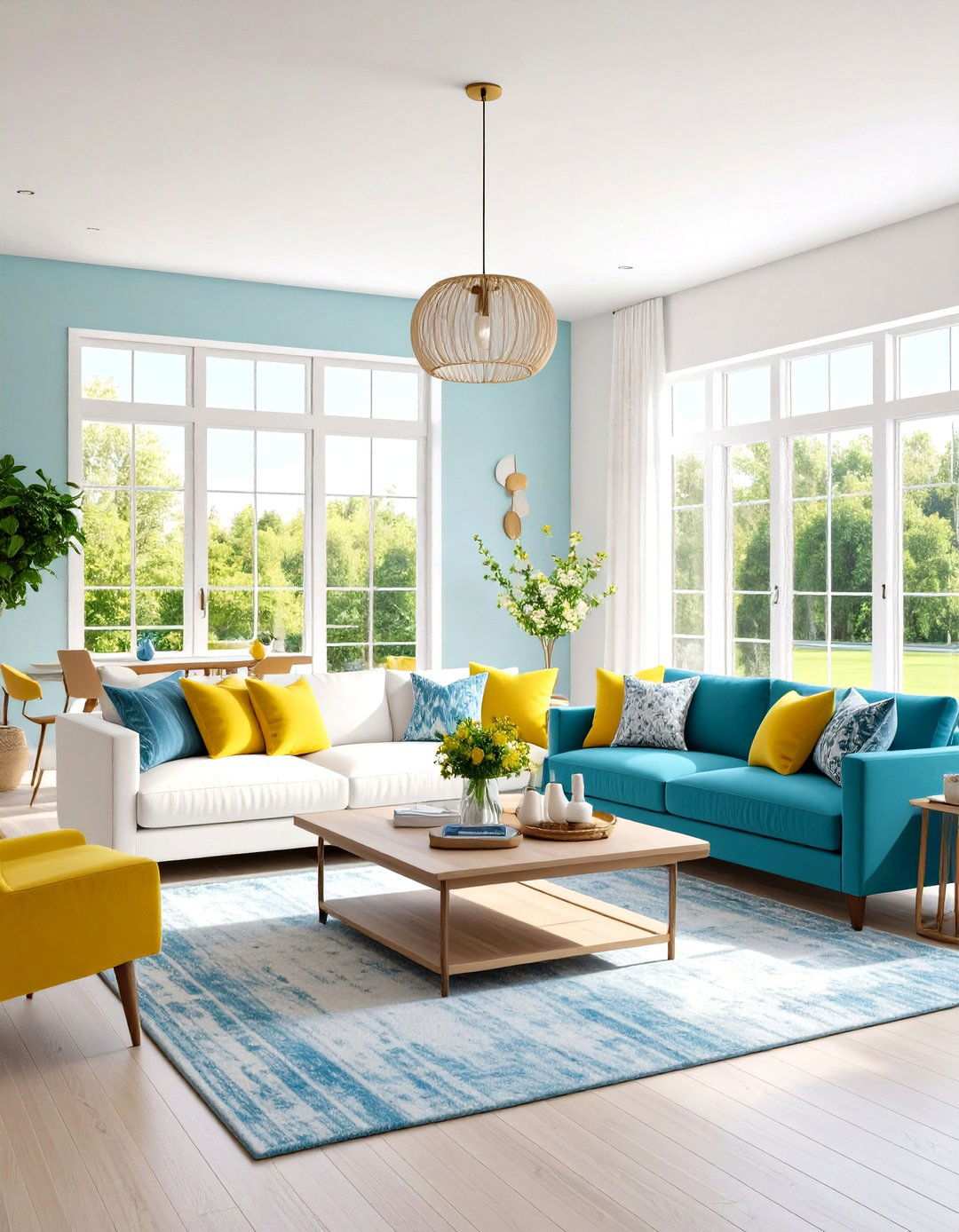 Open Concept White Living Room - 24 White Living Room Ideas