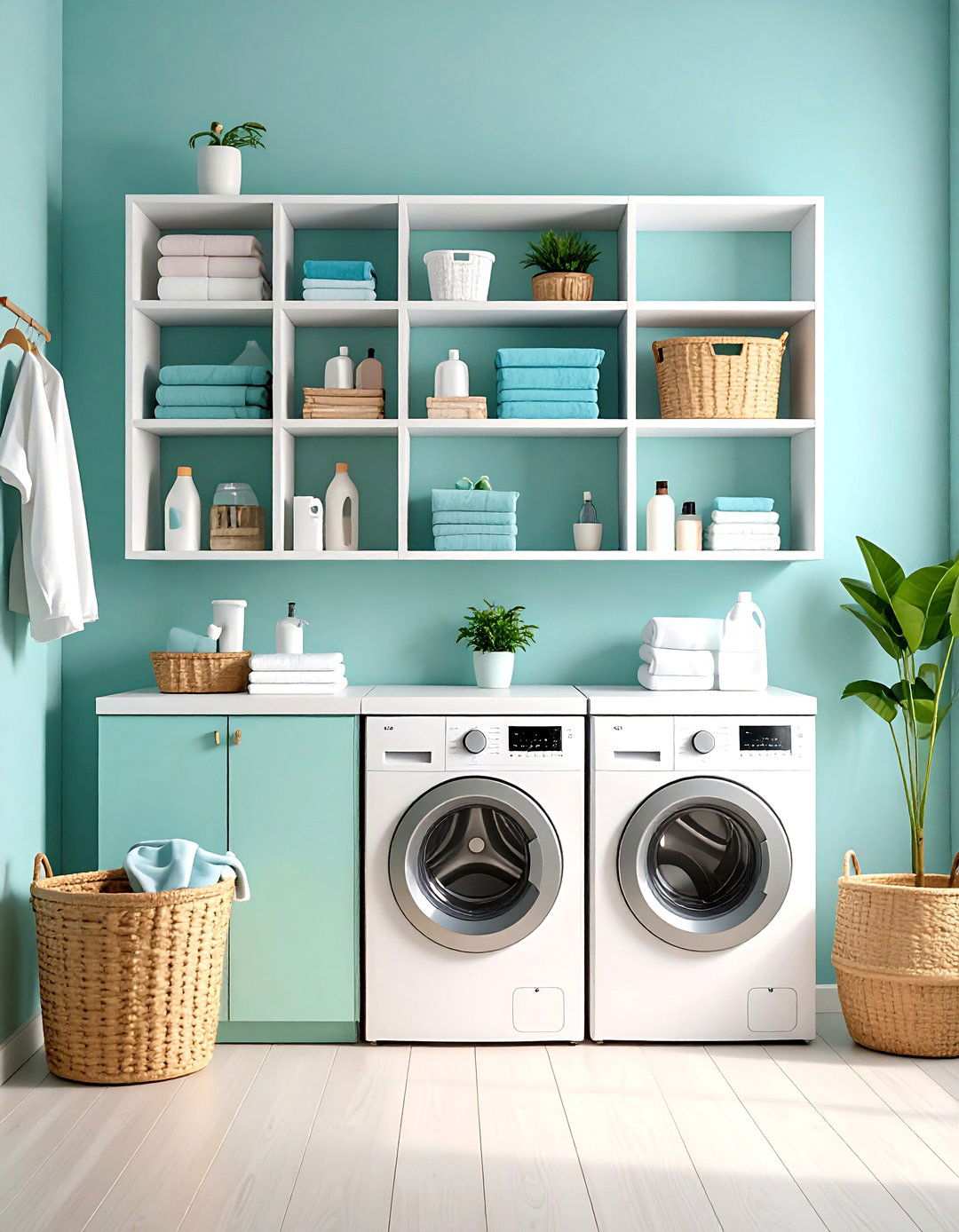 Open Cube Wall Shelving - 24 Laundry Room Shelving Ideas