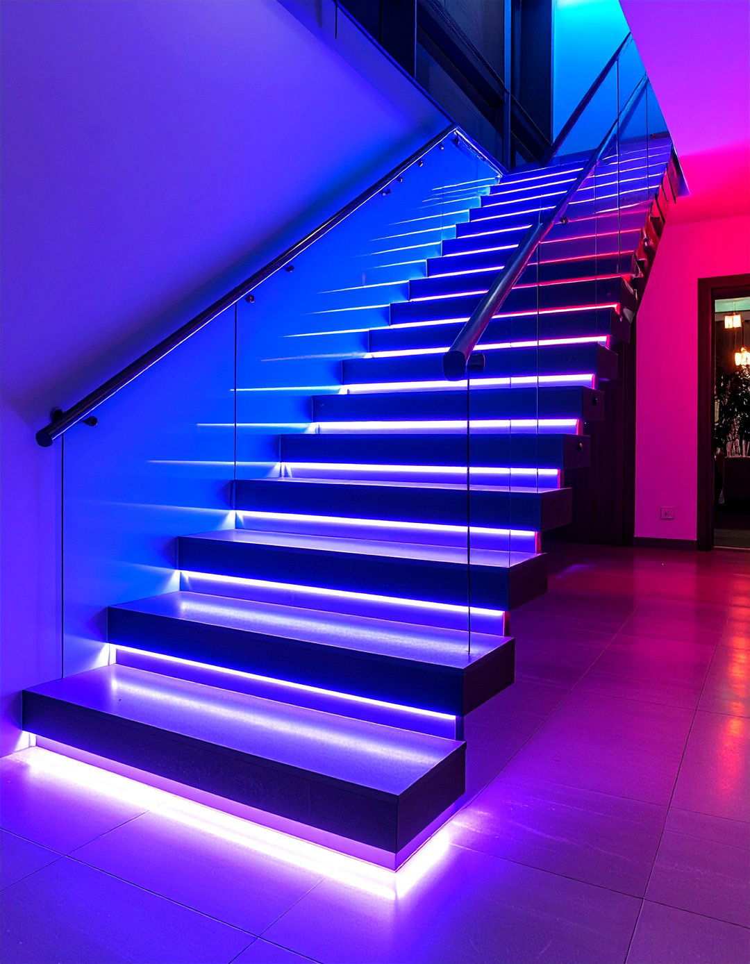 Open Riser Floating Effects - 24 Staircase Lighting Ideas