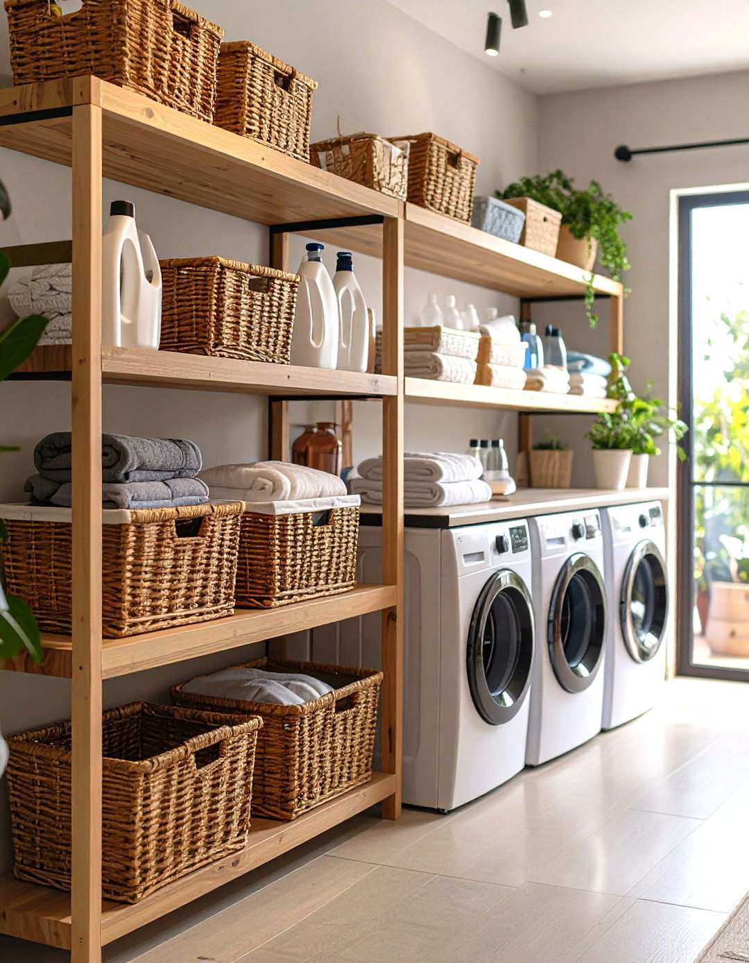 Open Shelving Display Areas - 24 Laundry Room Storage Ideas