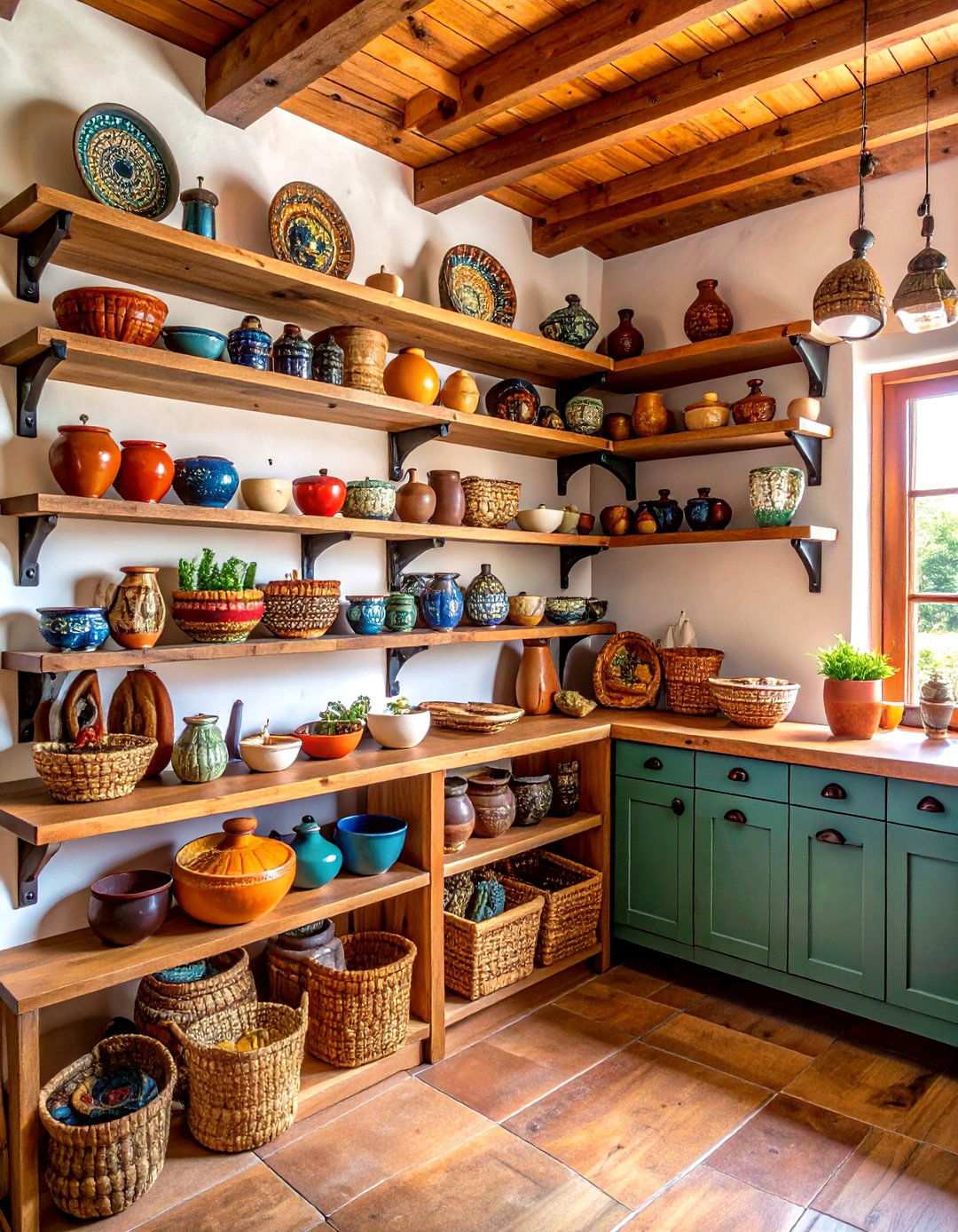 Open Shelving Display Areas - 24 Southwestern Kitchen Ideas