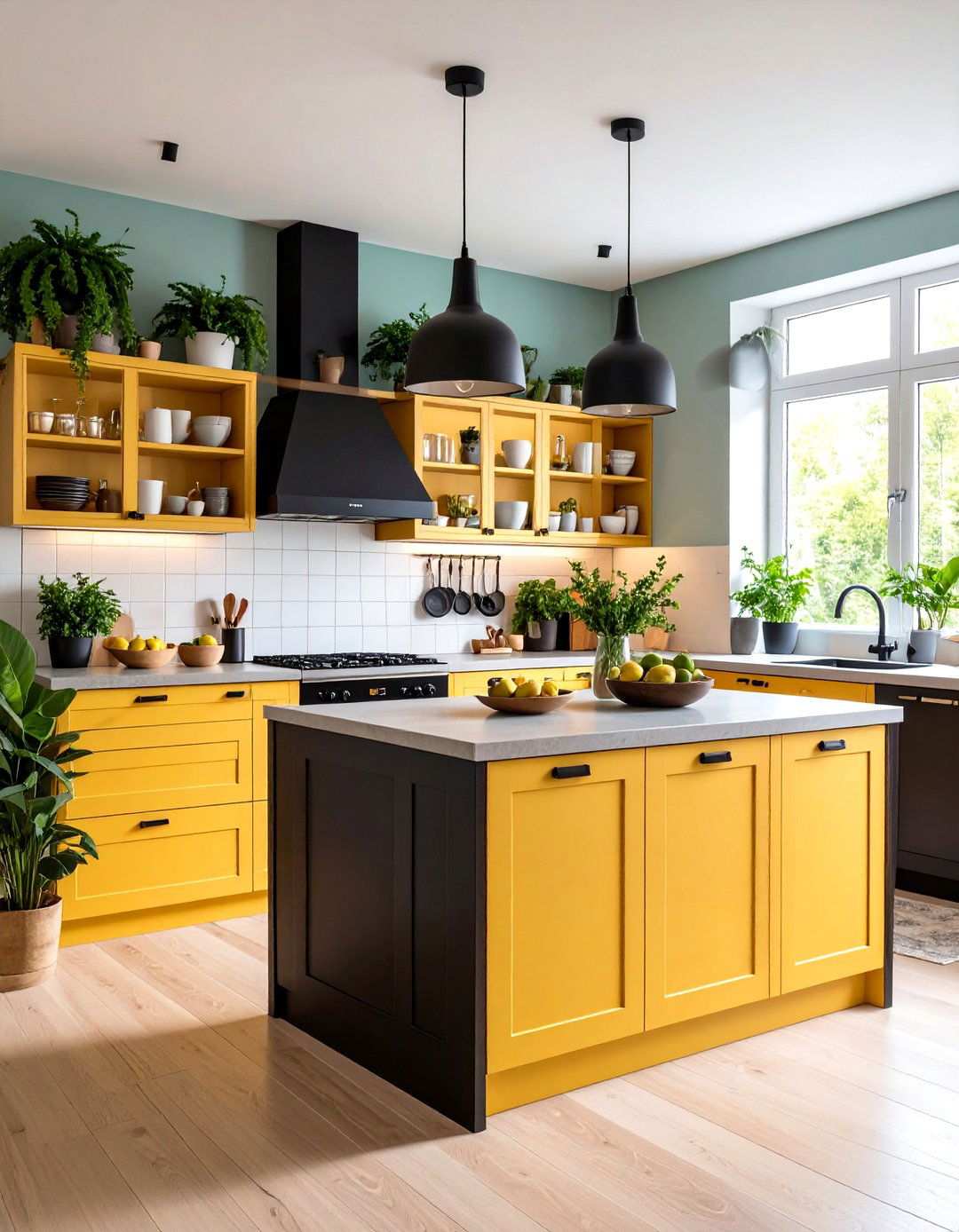 Open Shelving Display Kitchen - 24 Small Kitchen with Black Appliances Ideas