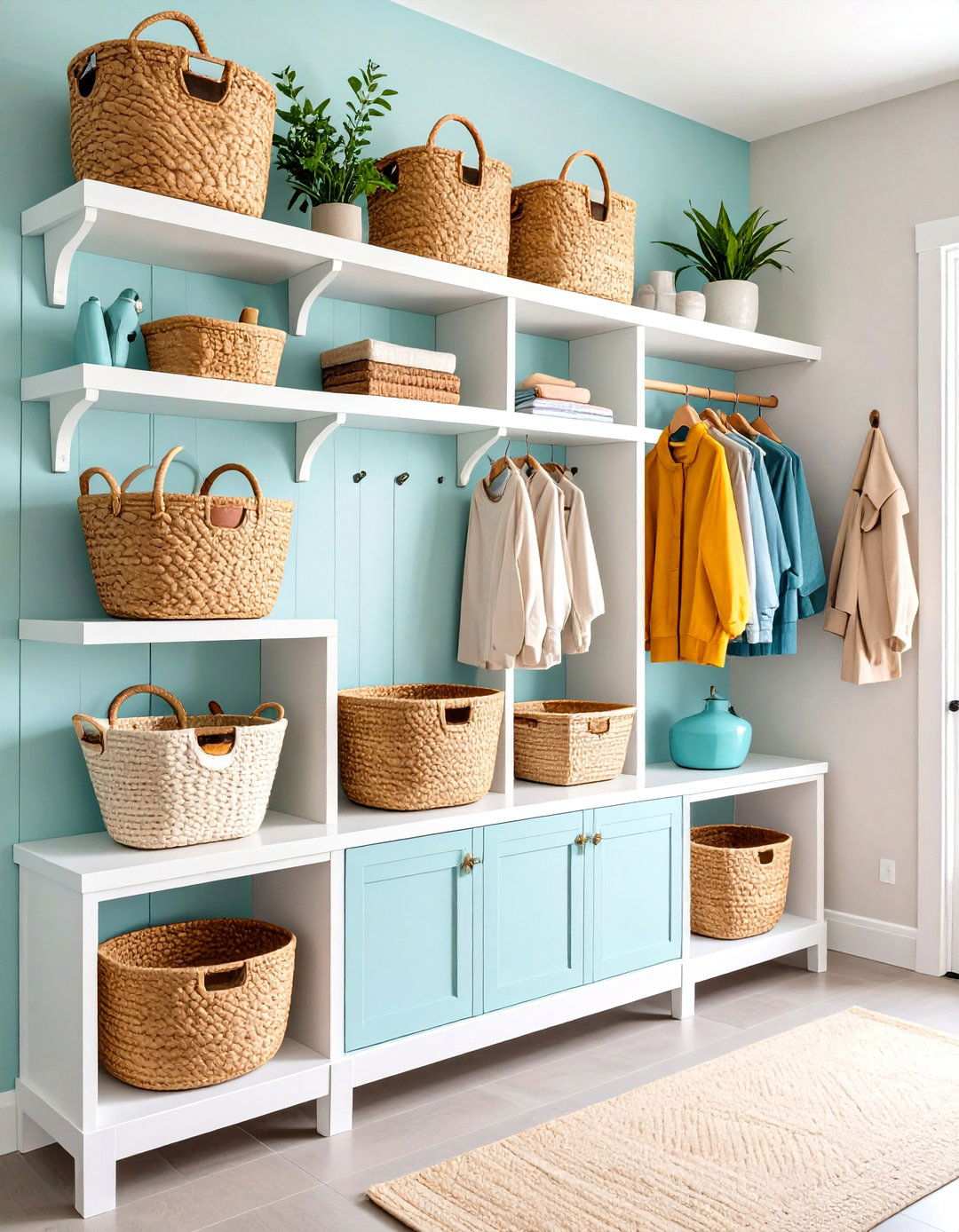 Open Shelving Display Solutions - 24 Small Mudroom Ideas