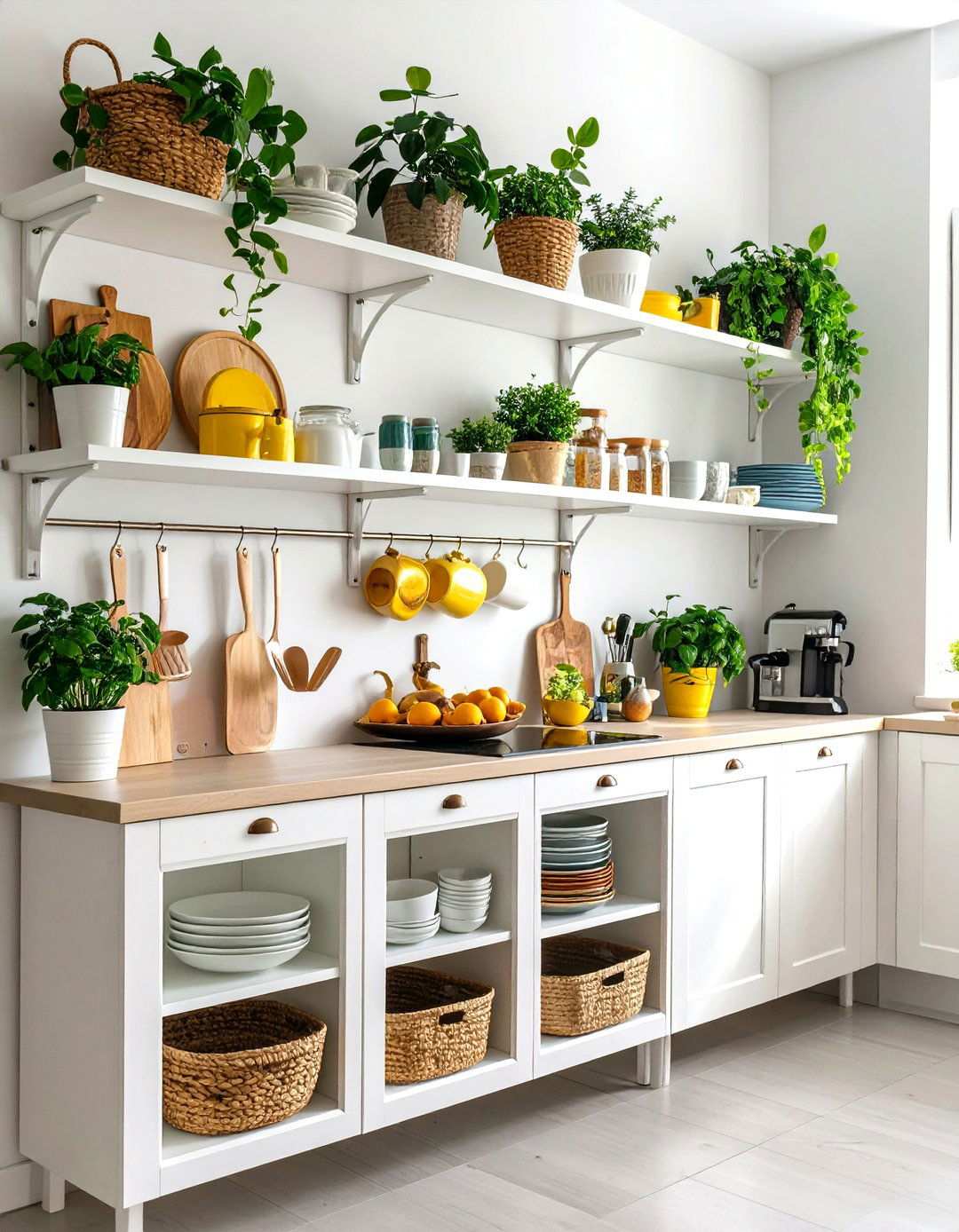 Open Shelving Display Systems - 24 Kitchens Without Upper Cabinets