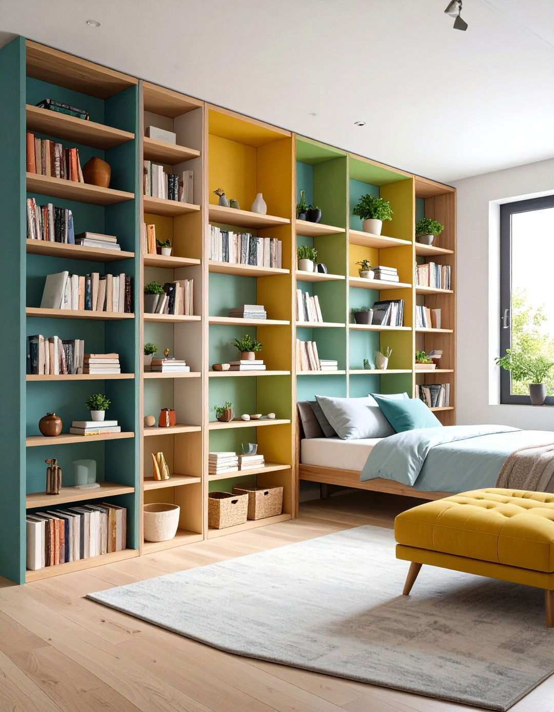 Open Shelving Room Dividers - 24 Studio Apartment Ideas