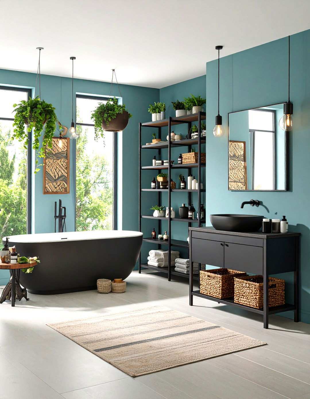 Open Shelving Storage Bathroom - 24 Masculine Bathroom Ideas