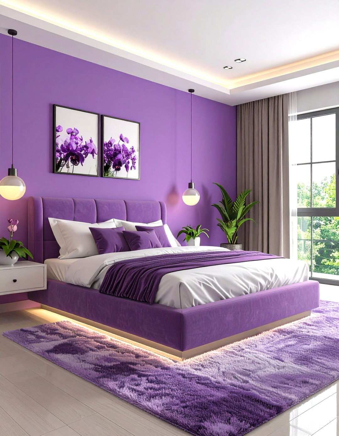 Orchid Contemporary Bedroom Suite - 24 Purple Bedroom Ideas