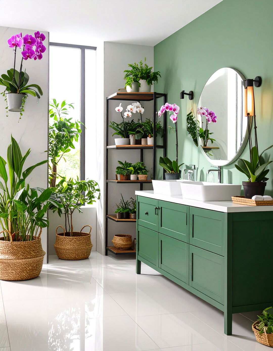 Orchid Growing Station Bathroom - 24 Tropical Bathroom Ideas