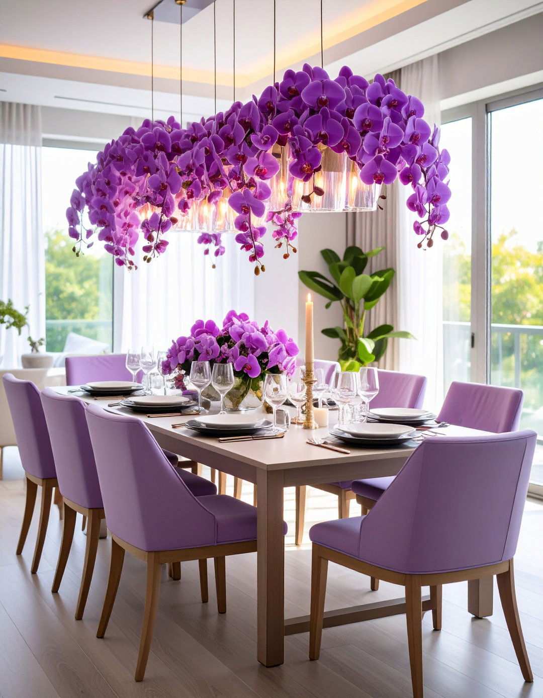 Orchid Inspired Dining Room Theme - 24 Purple Dining Room Ideas