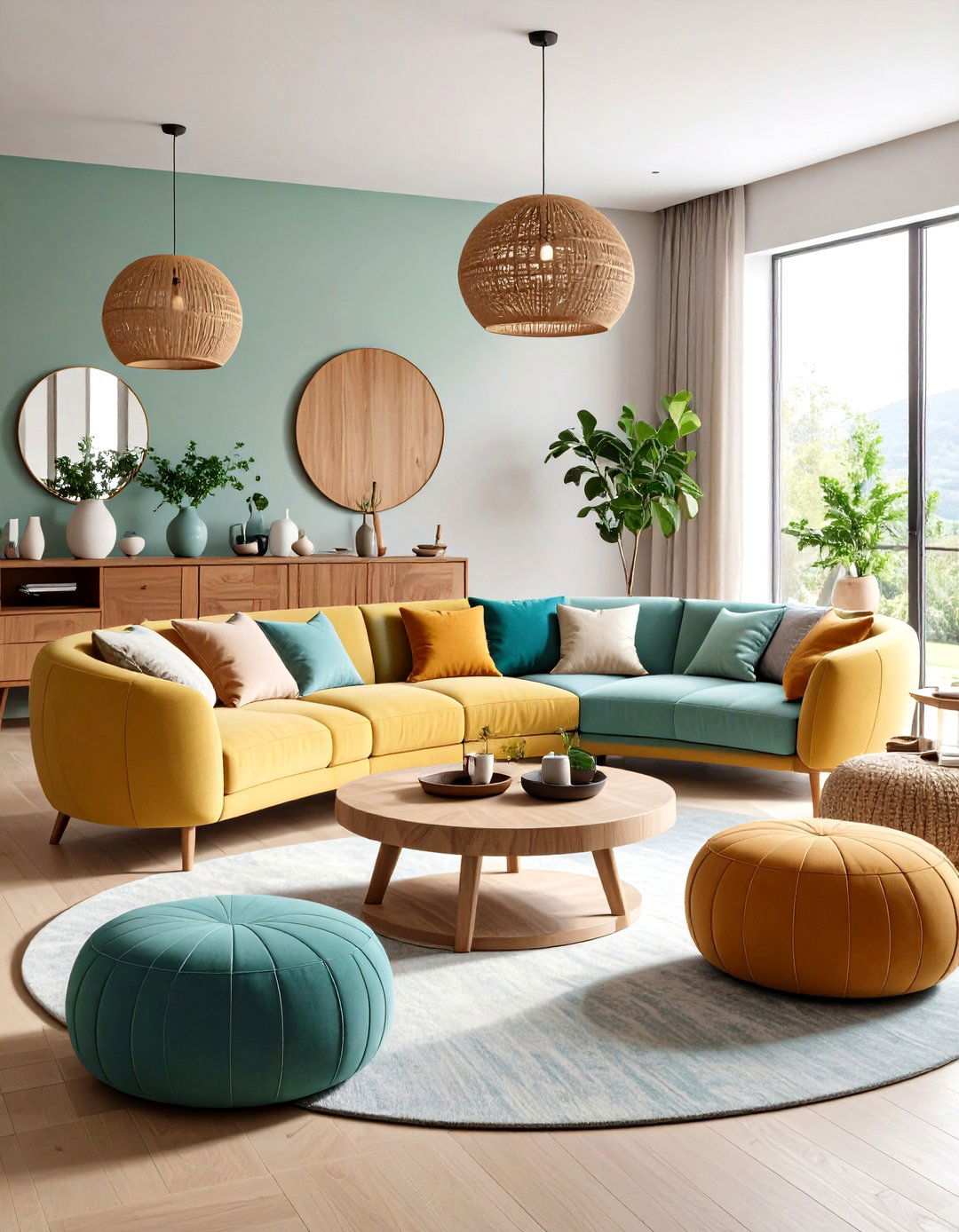 Organic Shape Furniture - 24 Japandi Living Room Ideas