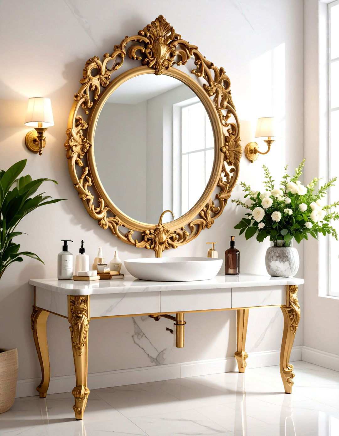 Ornate Mirror Bathroom Focal Points - 24 Maximalist Bathroom Design Ideas