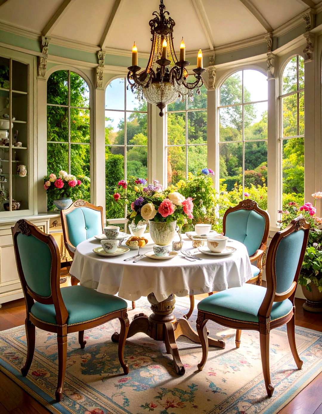 Ornate Victorian Breakfast Nook - 24 Victorian Sunroom Ideas