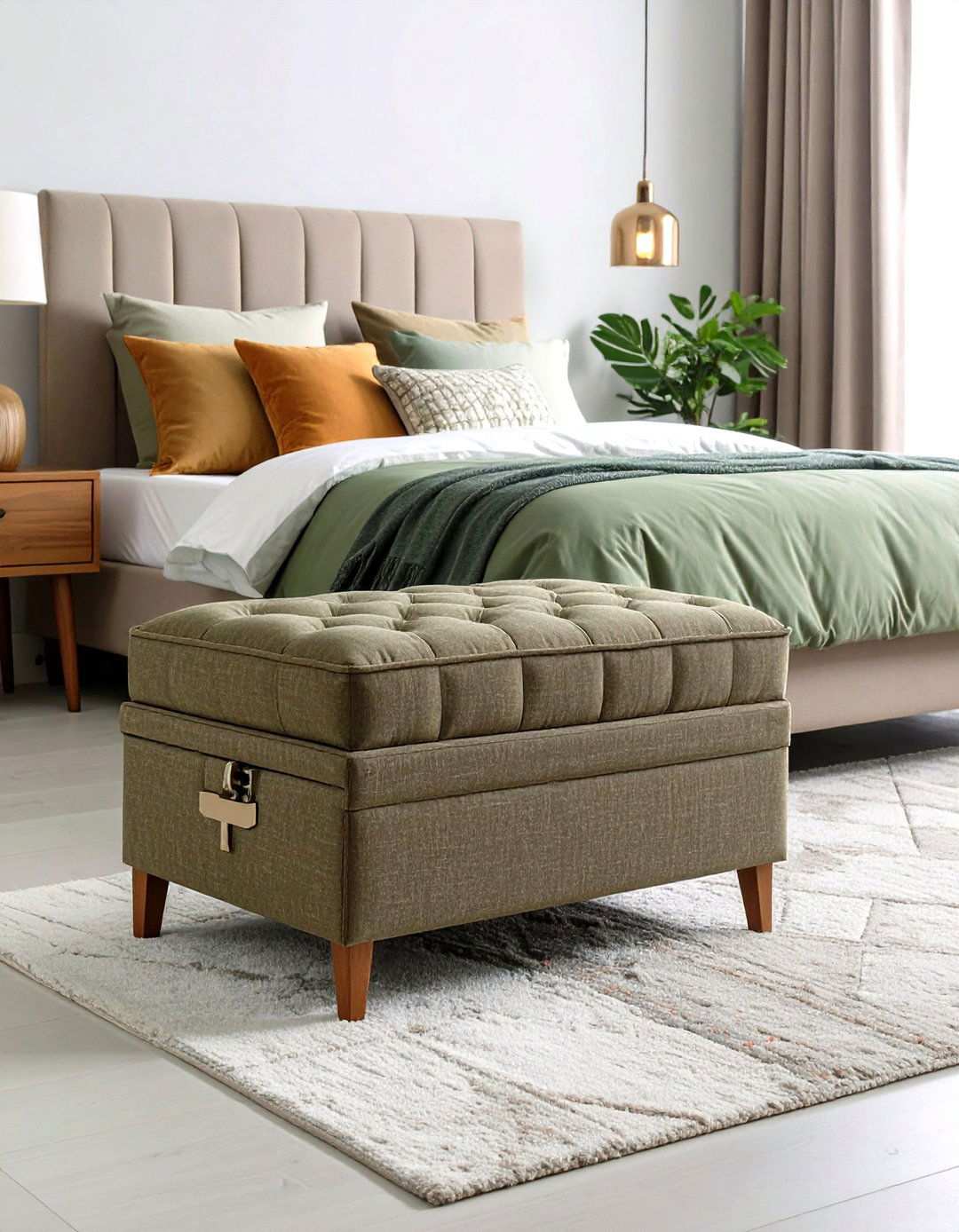 Ottoman Storage Bench Seating - 24 small bedroom storage ideas