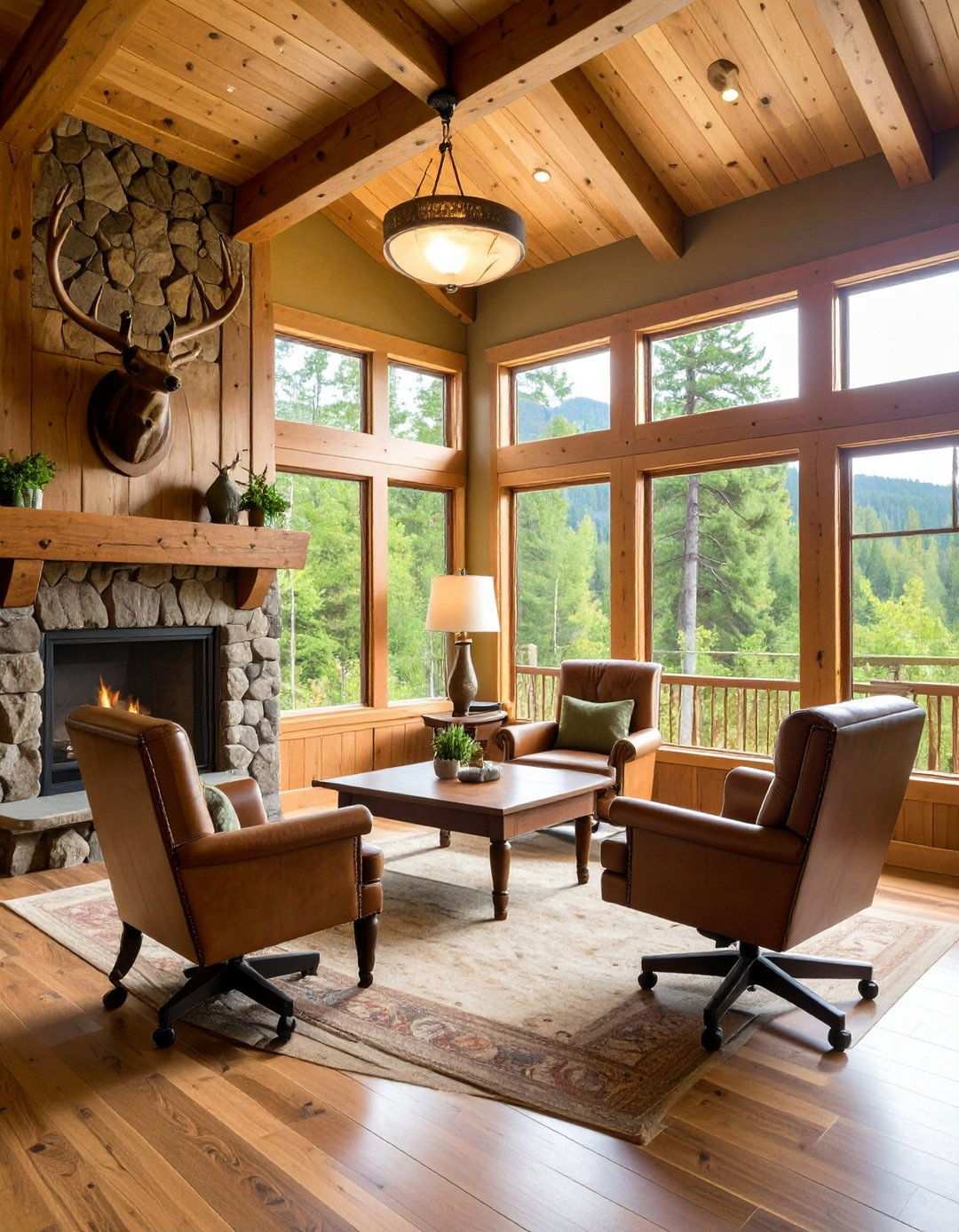 Outdoor Adventure and Hunting Lodge Office - 24 Man Cave Office Ideas