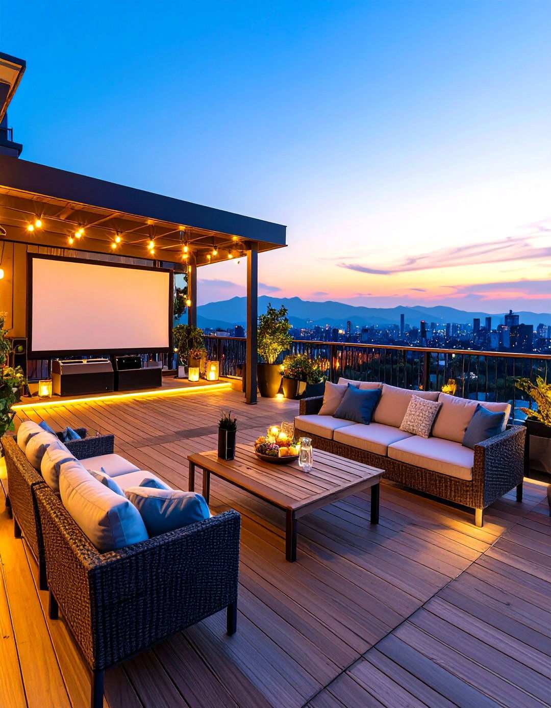 Outdoor Cinema Penthouse Balcony - 24 Penthouse Balcony Ideas