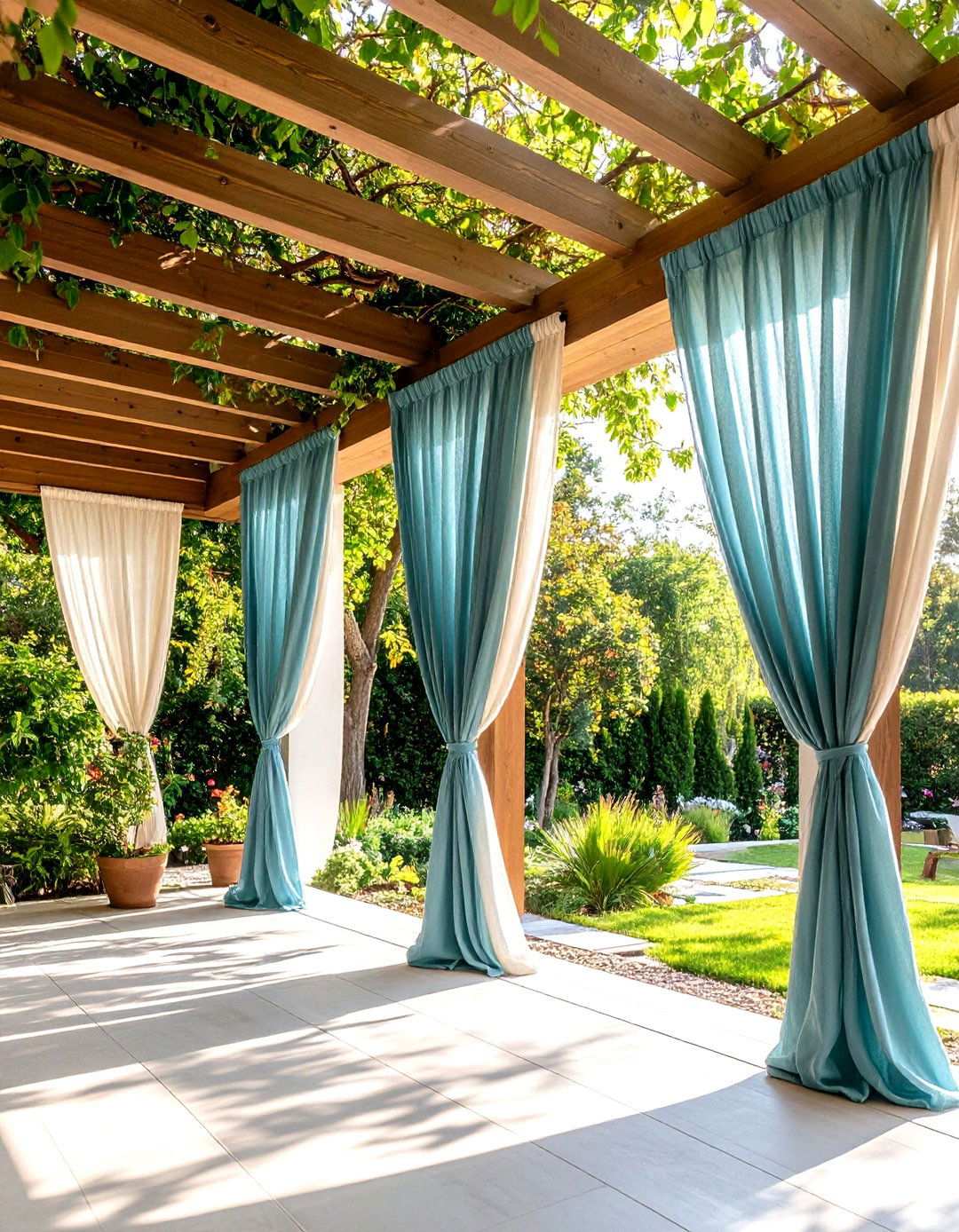 Outdoor Curtain Panels - 24 Pergola Shade Ideas