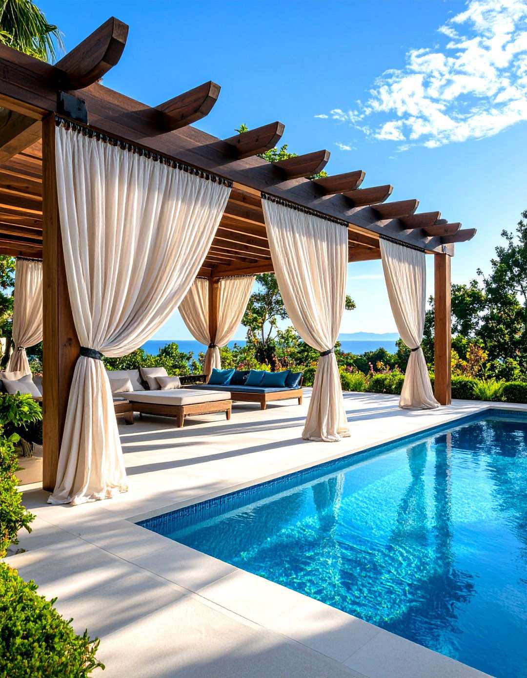 Outdoor Curtain Panels - 24 Pool Shade Ideas