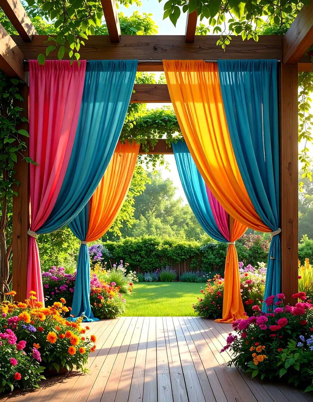Outdoor Curtain Privacy Systems - 24 Temporary Fence Ideas