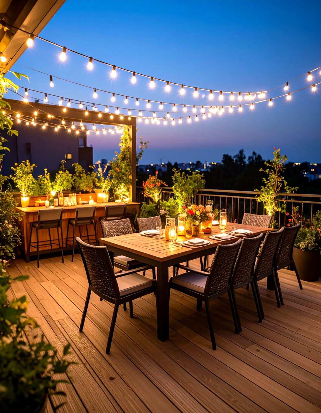 Outdoor Entertainment Dining Zone - 24 Large Balcony Ideas